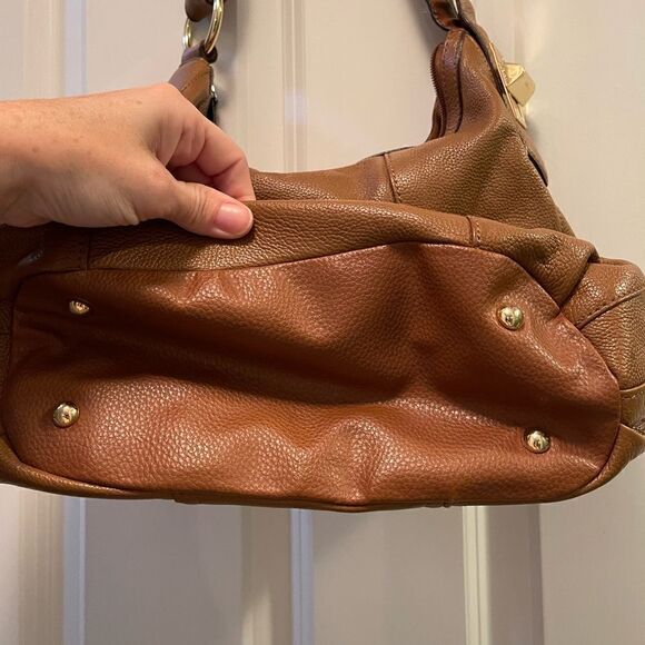 NWOT TIGNANELLO brown pebbled leather shoulder bag - Picture 3 of 8